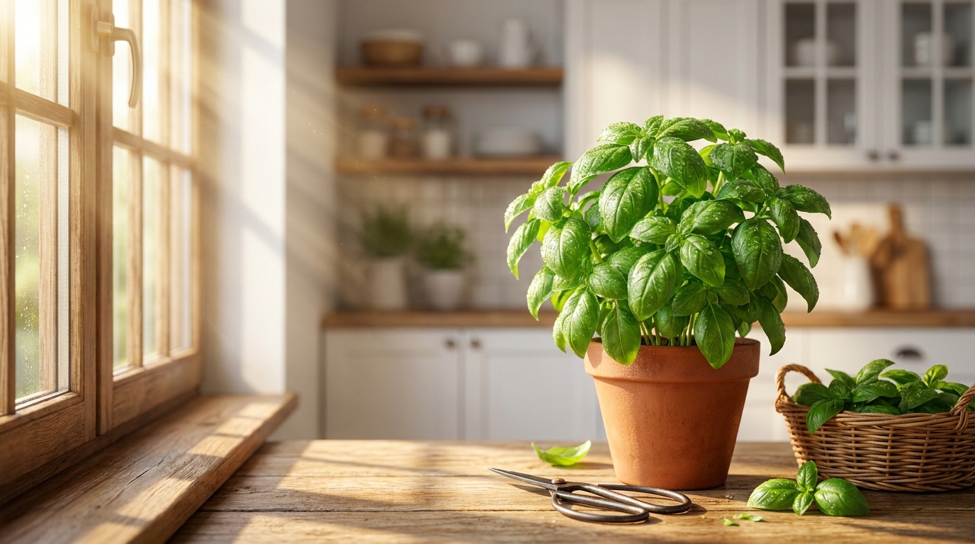 How to Grow Basil Indoors All Year